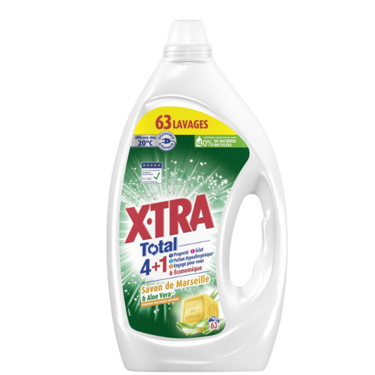 X-TRA Total 4+1 Savon de Marseille Lessive liquide (63 lavages)