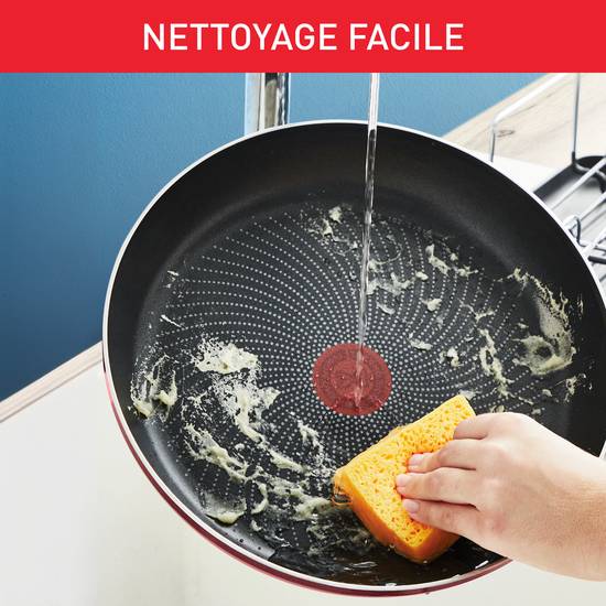 Tefal Batterie de Cuisine Ingenio Simply Cook Set 9 Pièces Induction avec Poignée Amovible 3 Poêles 1 Casserole 1 Couvercle Hermétique 2 Ustensiles Fabriqué en France