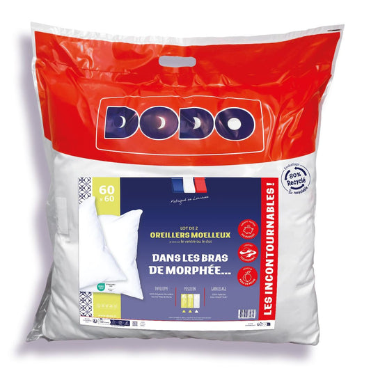 Lot de 2 Oreillers DODO – Confort & Maintien | 60x60 ou 50x70